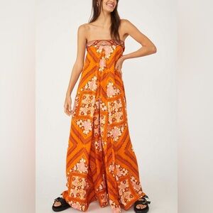 FREE PEOPLE Serendipity Jumpsuit in Rust Combo